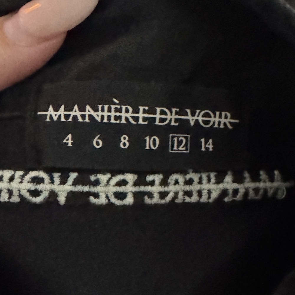 Maniere De Voir Black Cropped Utility Jacket with matching skirt! LIKE NEW - Picture 5 of 5